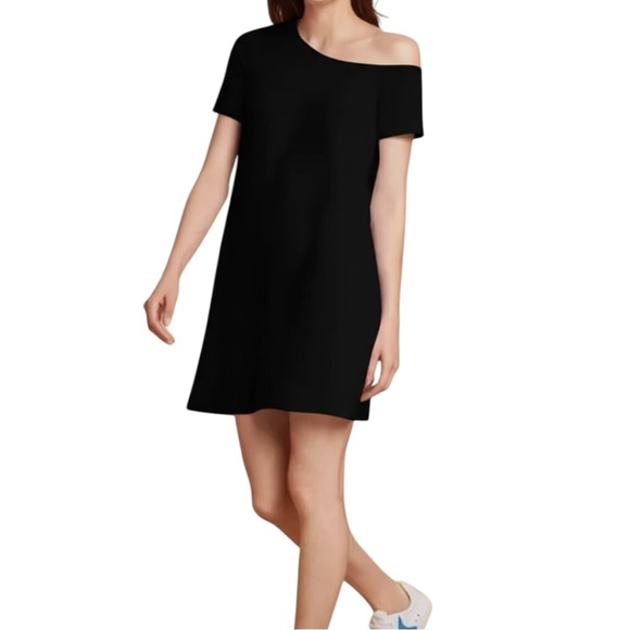 Wilfred Dresses & Skirts - Wilfred Free Aritzia Cynda Black Asymmetrical Reposa Knit Dress Size Small
